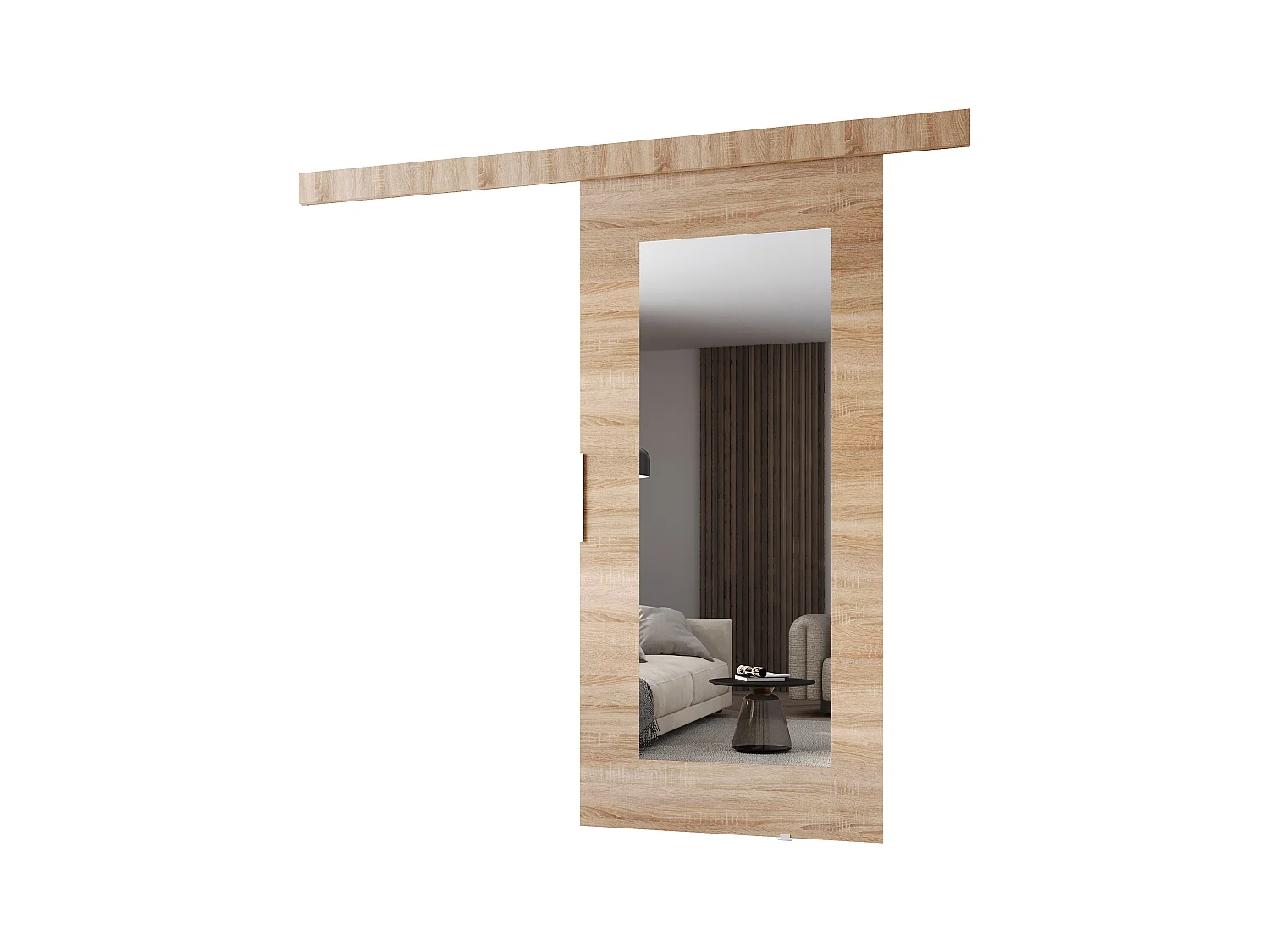 MINIO go for it, porte coulissante CLEAN I 106 cm, avec miroir, portes de chambre | Chêne Sonoma