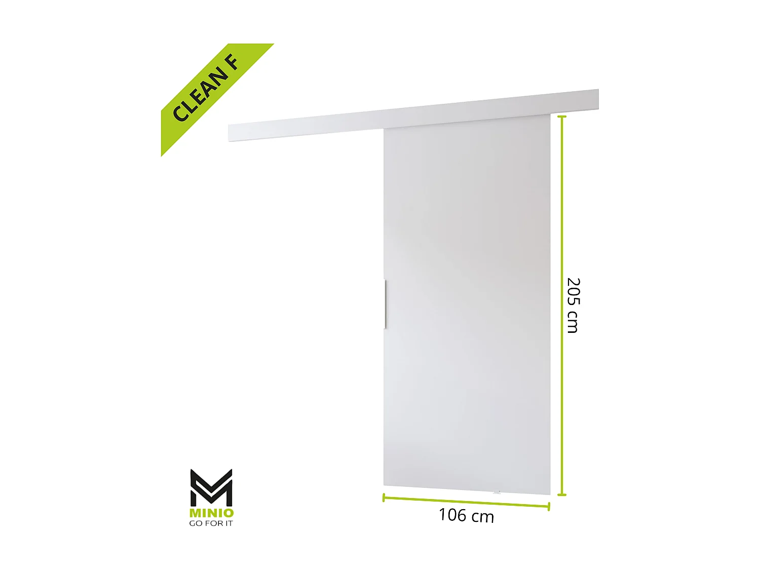 MINIO go for it, porte coulissante CLEAN F 106 cm portes de chambre | Chêne Sonoma