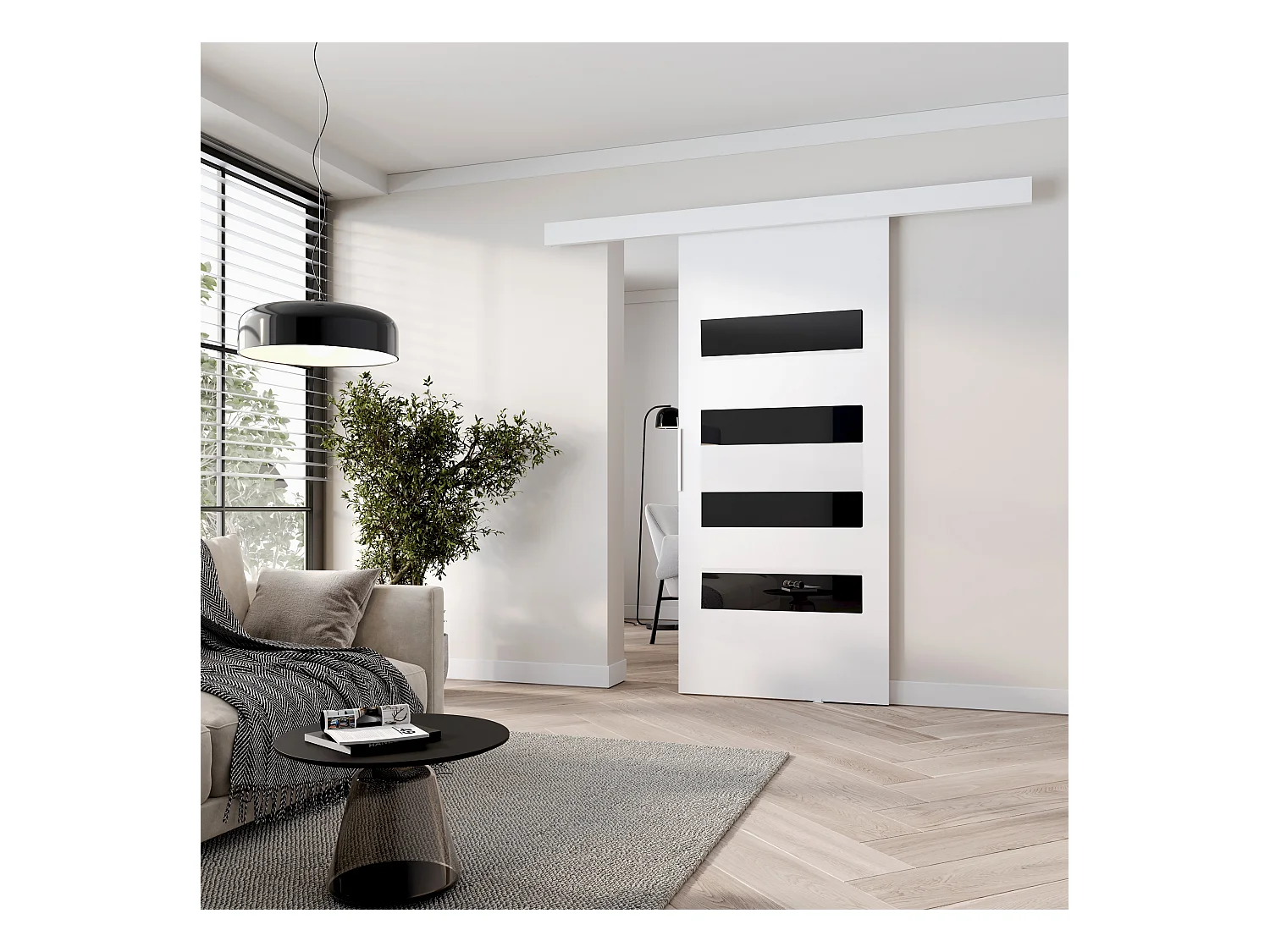 MINIO go for it, porte coulissante CLEAN F 96 cm portes de chambre | Blanc