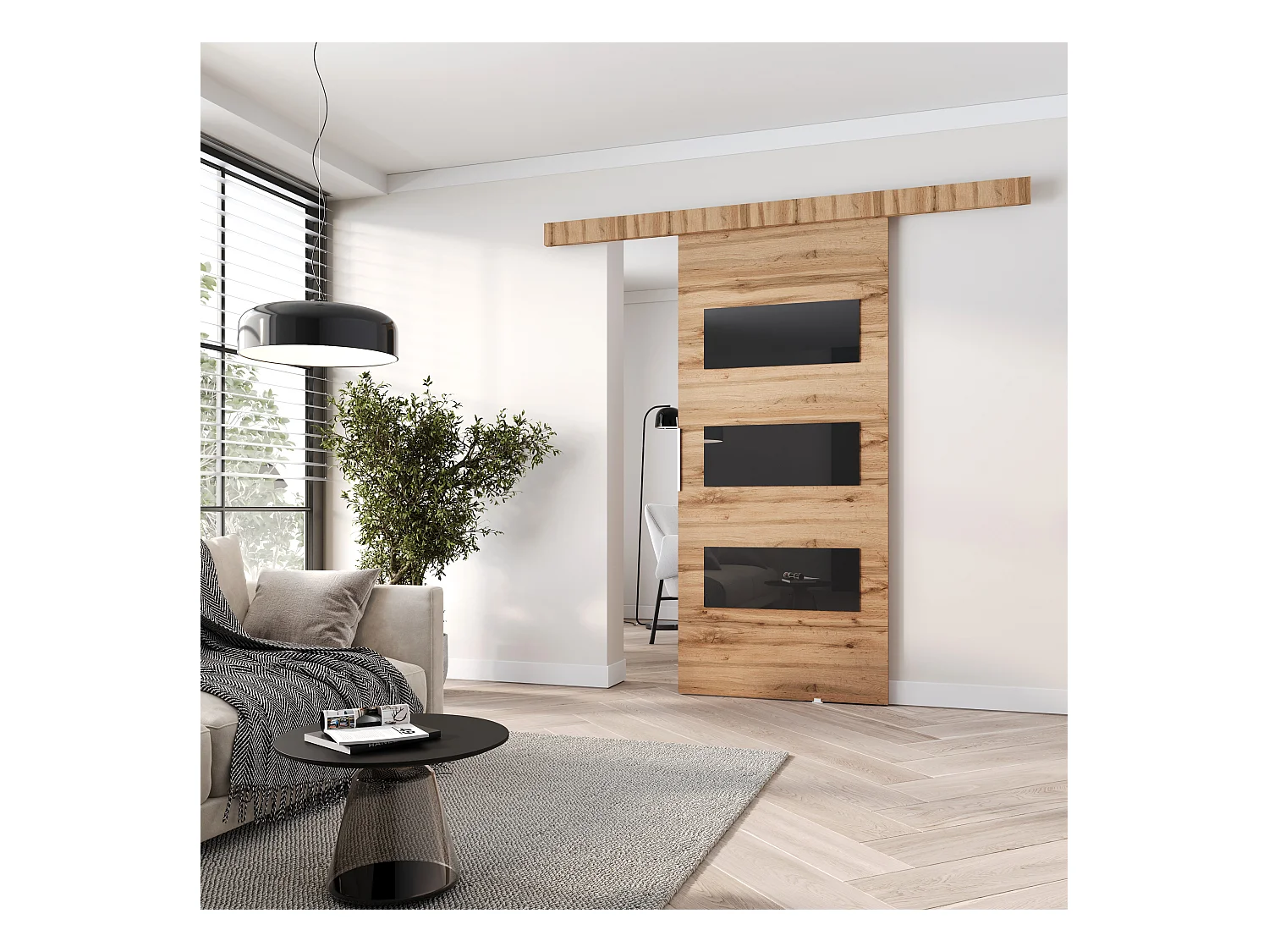 MINIO go for it, porte coulissante CLEAN E 76 cm portes de chambre | Chêne Wotan