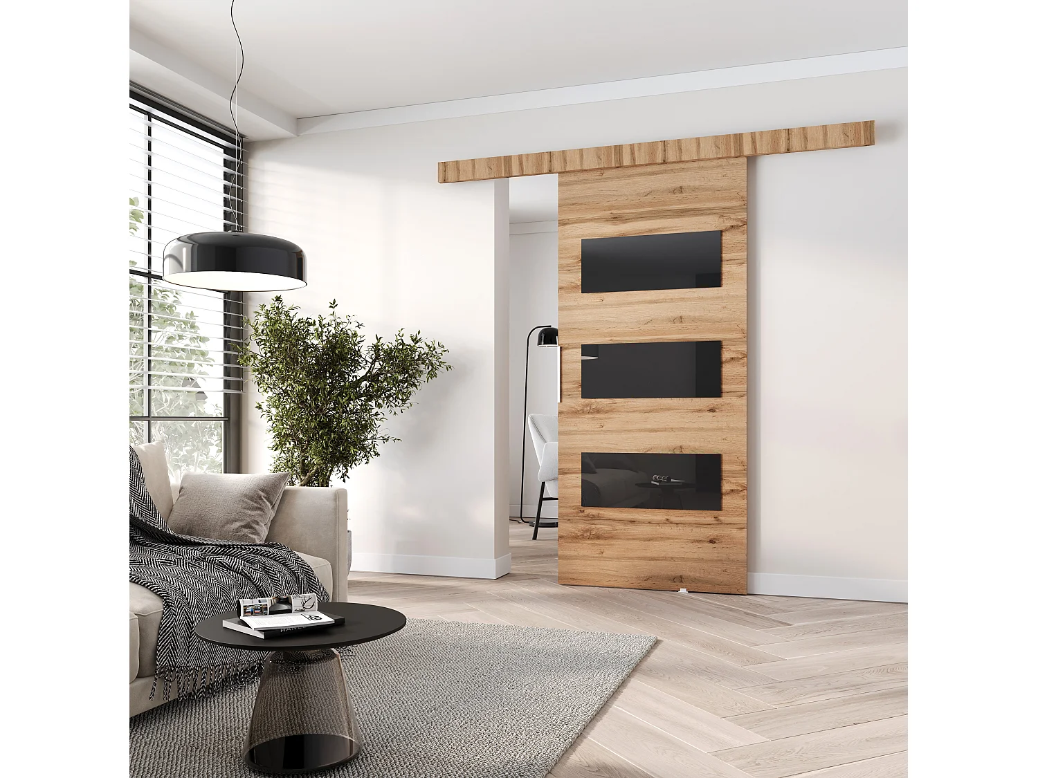 MINIO go for it, porte coulissante CLEAN E 76 cm portes de chambre | Chêne Wotan