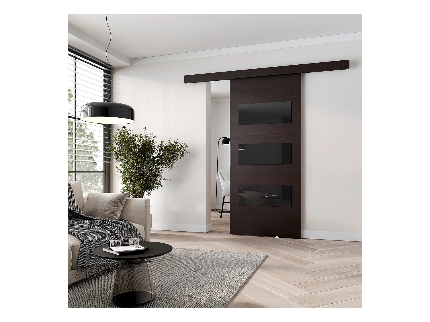 MINIO go for it, porte coulissante CLEAN E 106 cm portes de chambre | Wenge