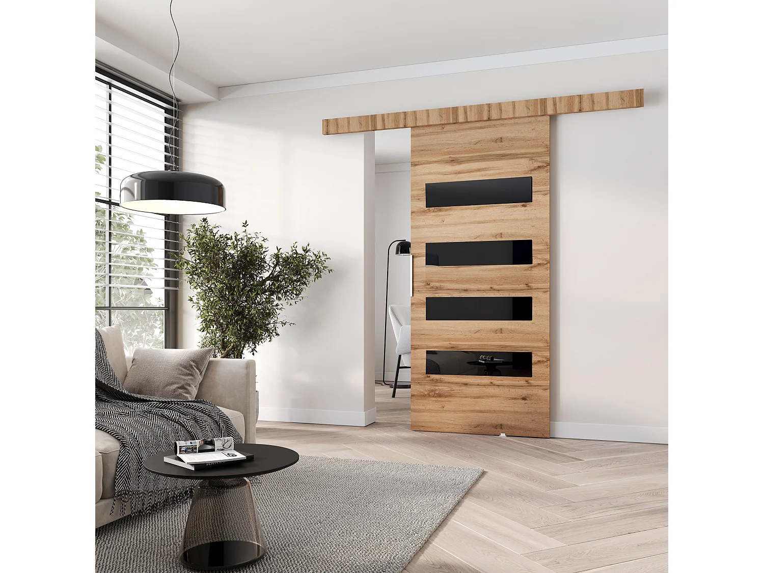 MINIO go for it, porte coulissante CLEAN F 76 cm portes de chambre | Chêne Wotan