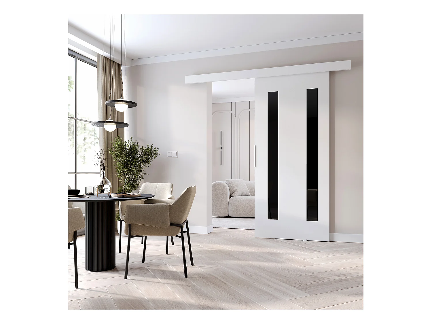 MINIO go for it, porte coulissante CLEAN H 96 cm portes de chambre | Blanc