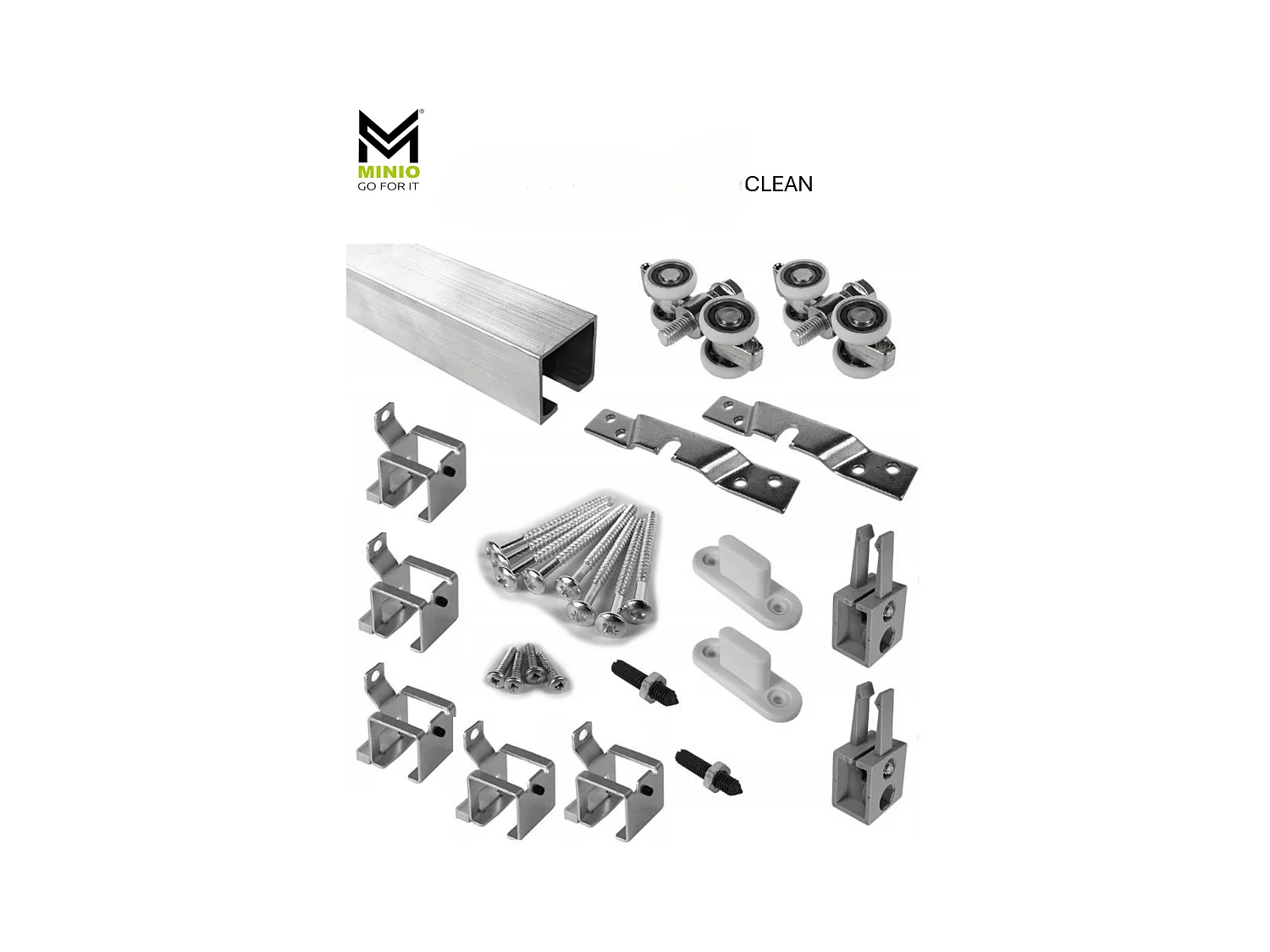 MINIO go for it, porte coulissante CLEAN I 96 cm, avec miroir, portes de chambre | Gris