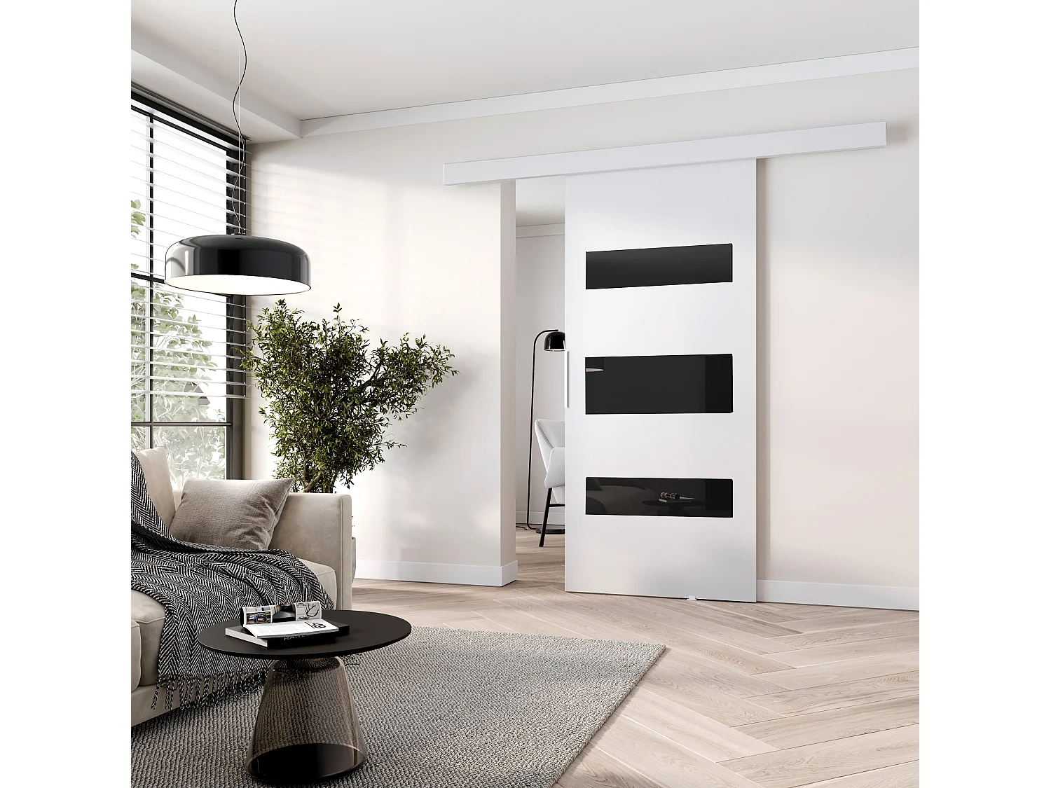 MINIO go for it, porte coulissante CLEAN D 106 cm portes de chambre | Blanc