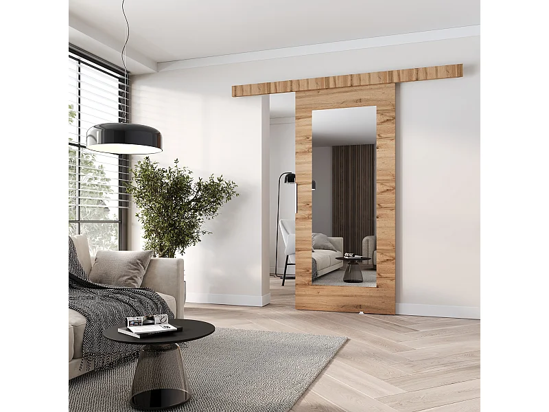 MINIO go for it, CLEAN I 96 cm binnenschuifdeur, met spiegel,  in de kleur eiken wotan