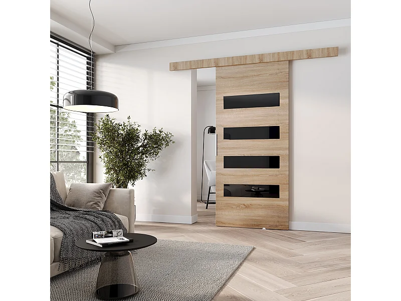 MINIO go for it, porte coulissante CLEAN F 96 cm portes de chambre | Chêne Sonoma