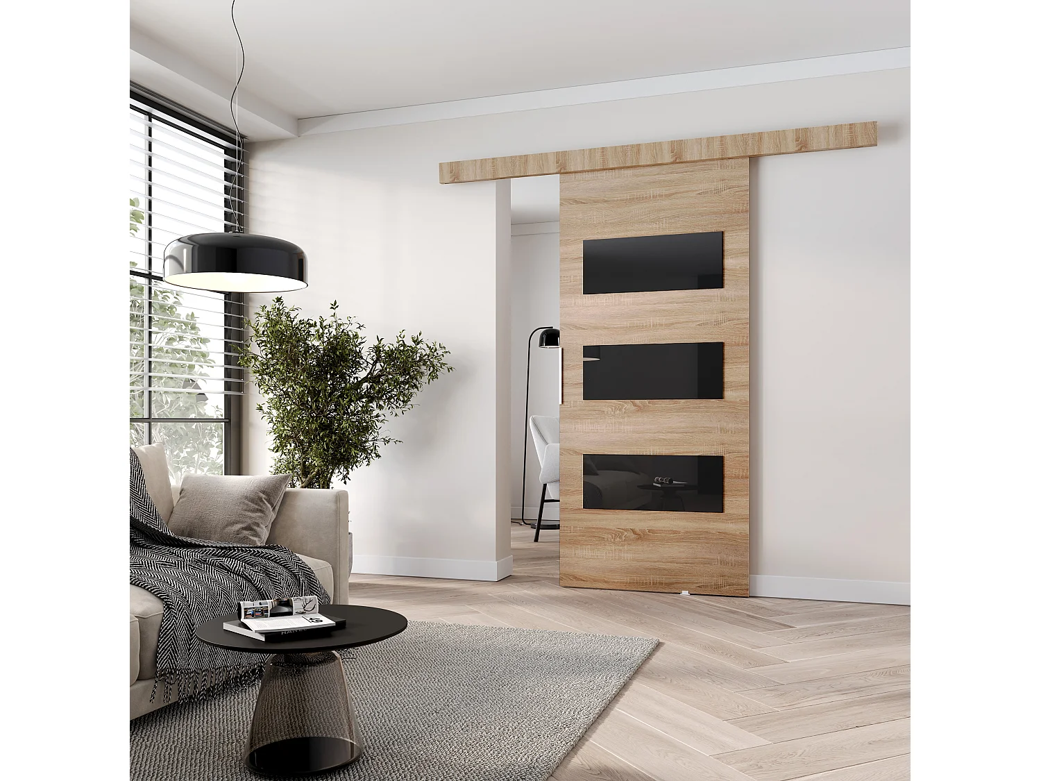 MINIO go for it, CLEAN E 96 cm interne schuifdeur  in de kleur sonoma eiken