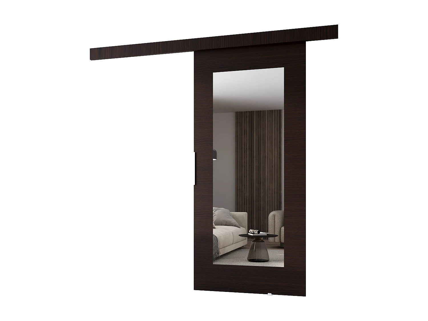 MINIO go for it, porte coulissante CLEAN I 96 cm, avec miroir, portes de chambre | Wenge