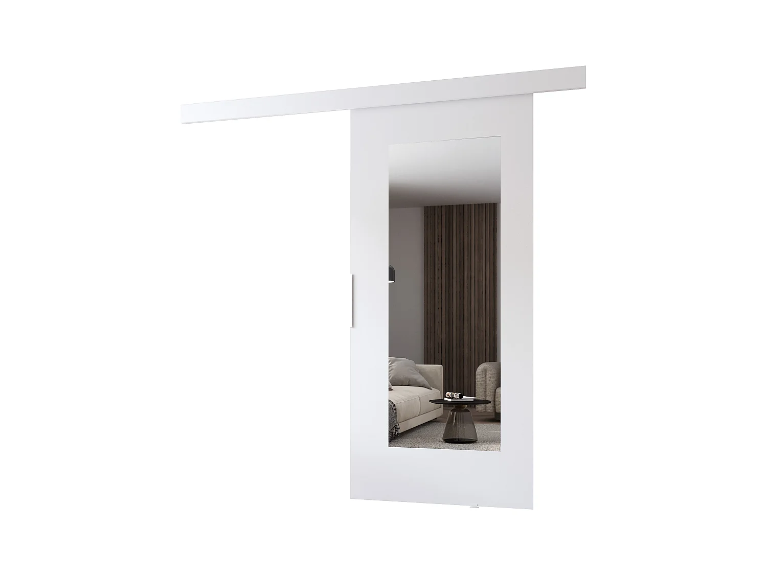 MINIO go for it, porte coulissante CLEAN I 106 cm, avec miroir, portes de chambre | Blanc