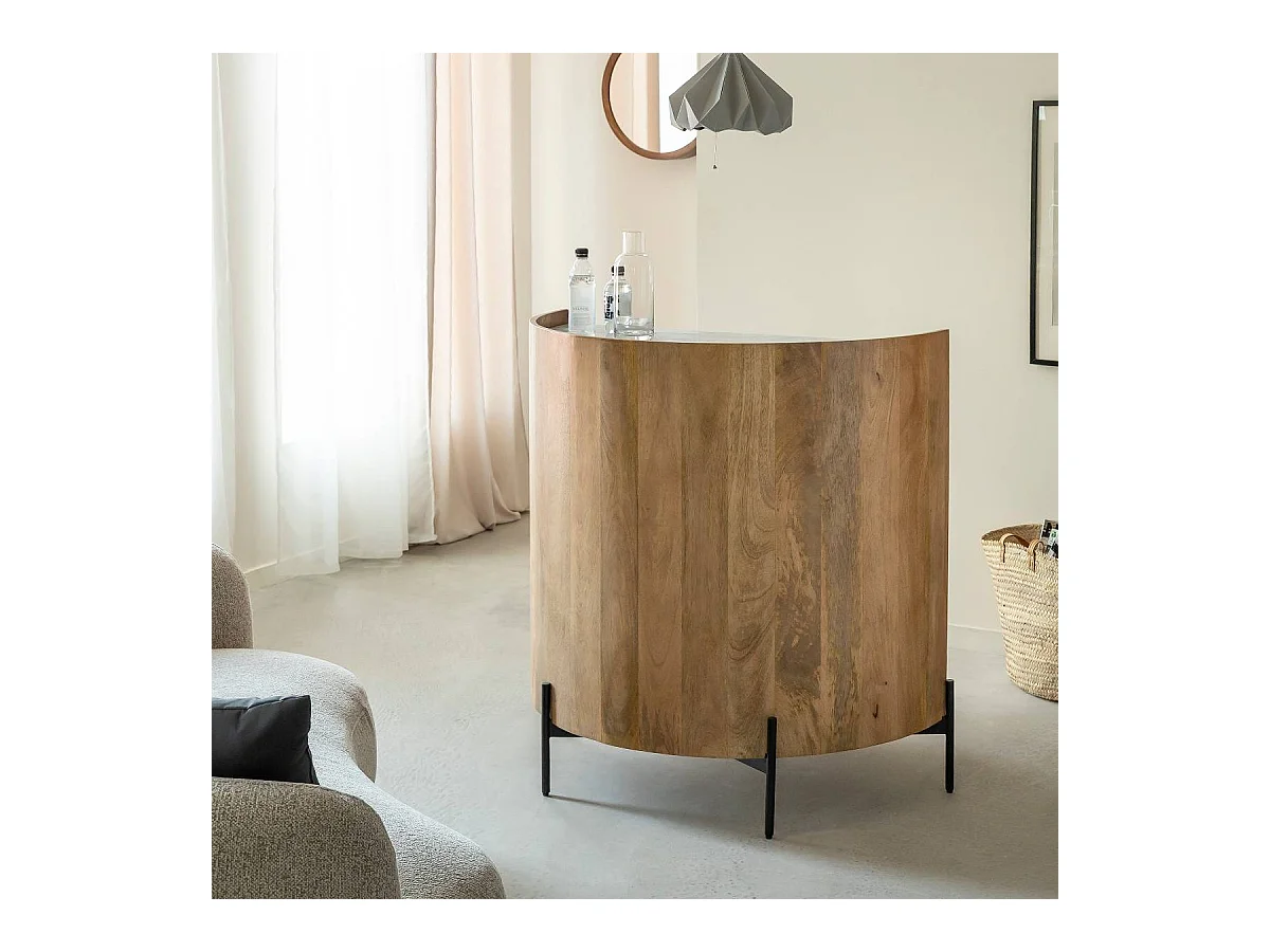 Meuble bar en bois de manguier et marbre Adler