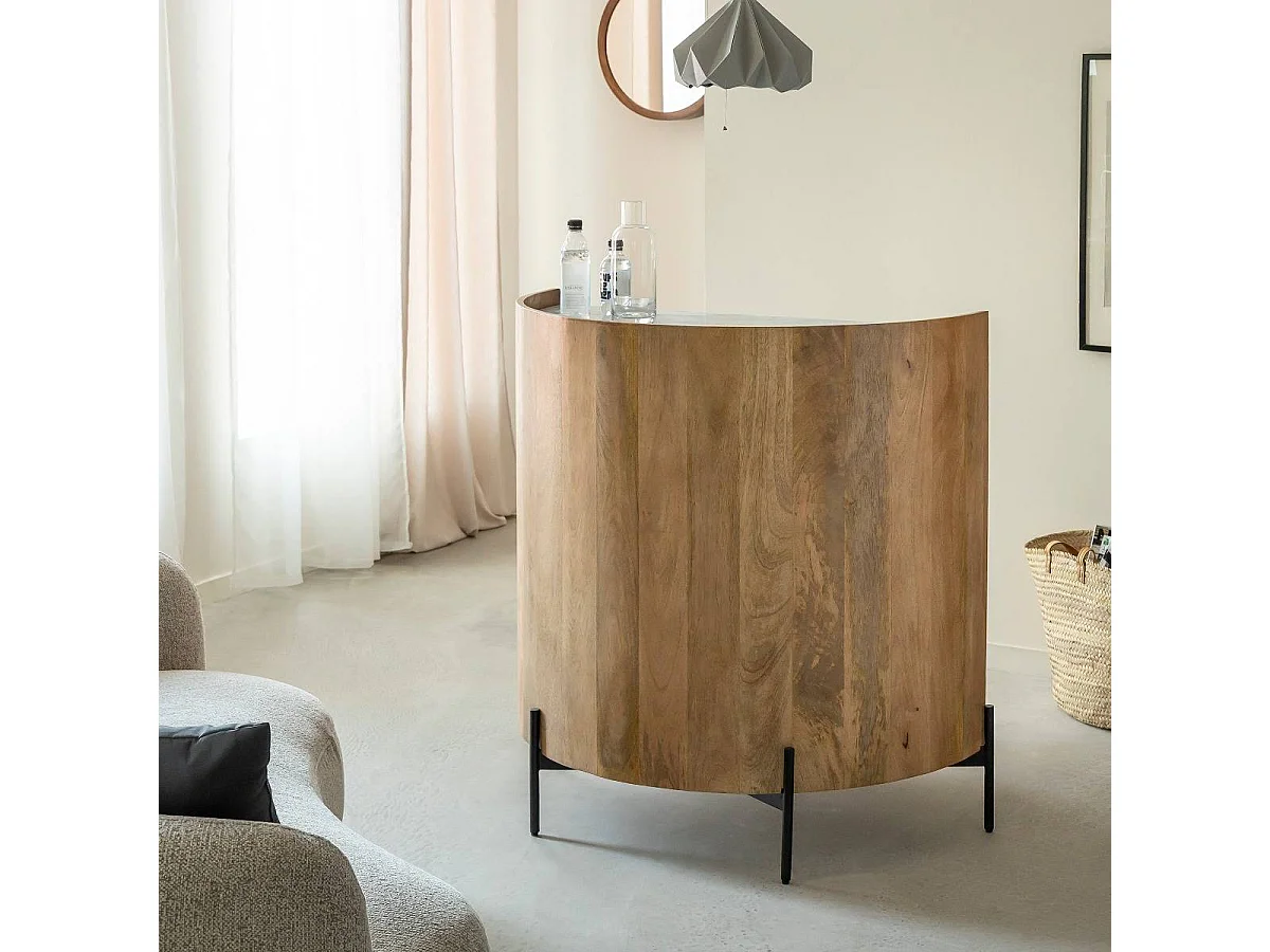 Meuble bar en bois de manguier et marbre Adler