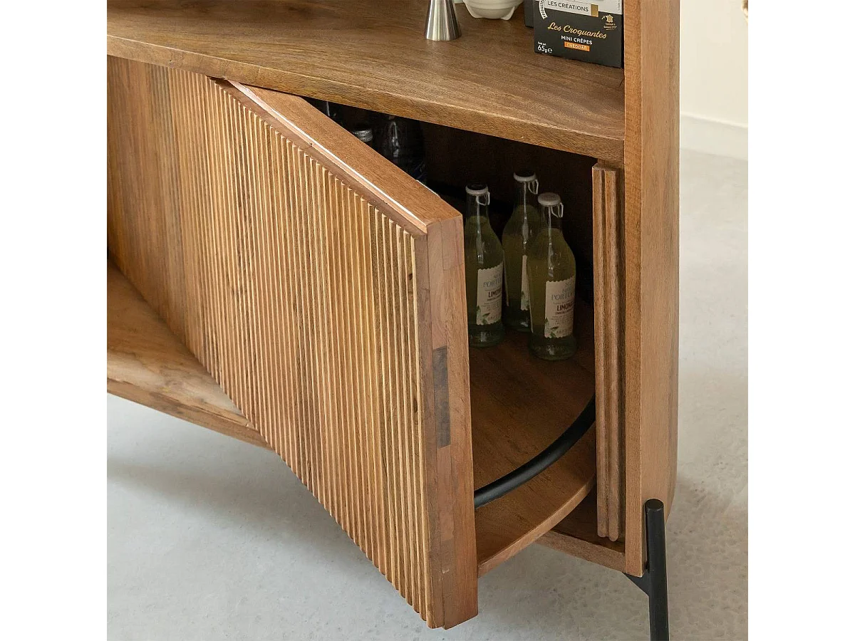 Meuble bar en bois de manguier et marbre Adler