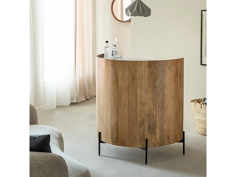 Meuble bar en bois de manguier et marbre Adler