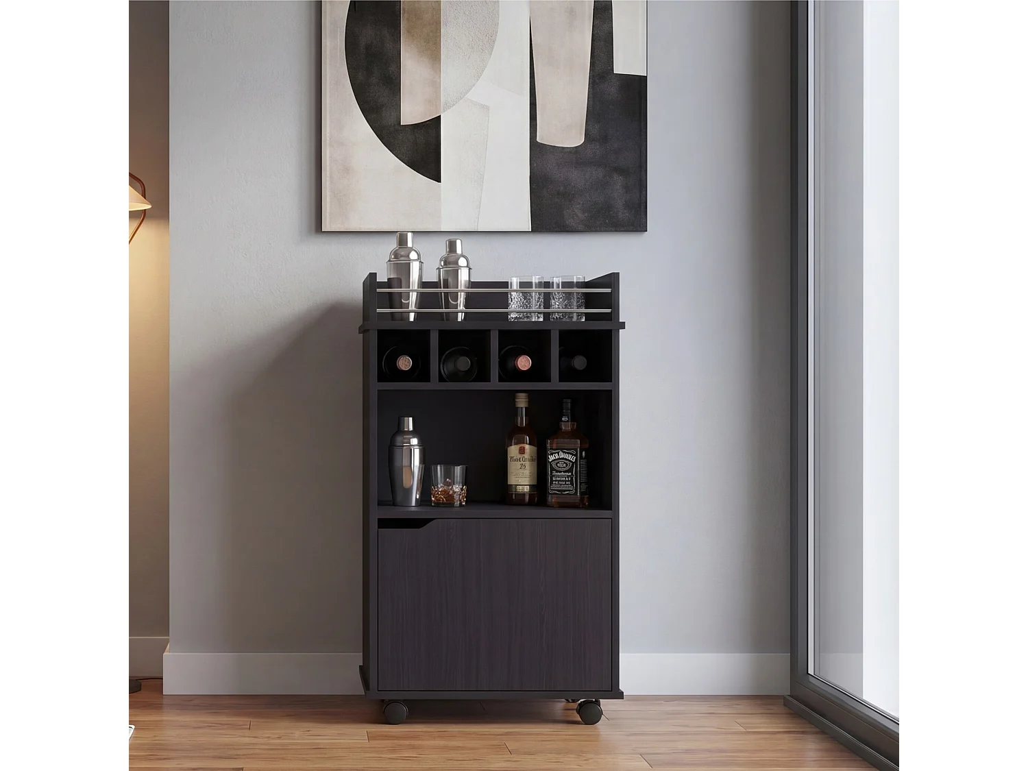 TUHOME CONCEPT Carrello Phoenix da 55 cm, wengé