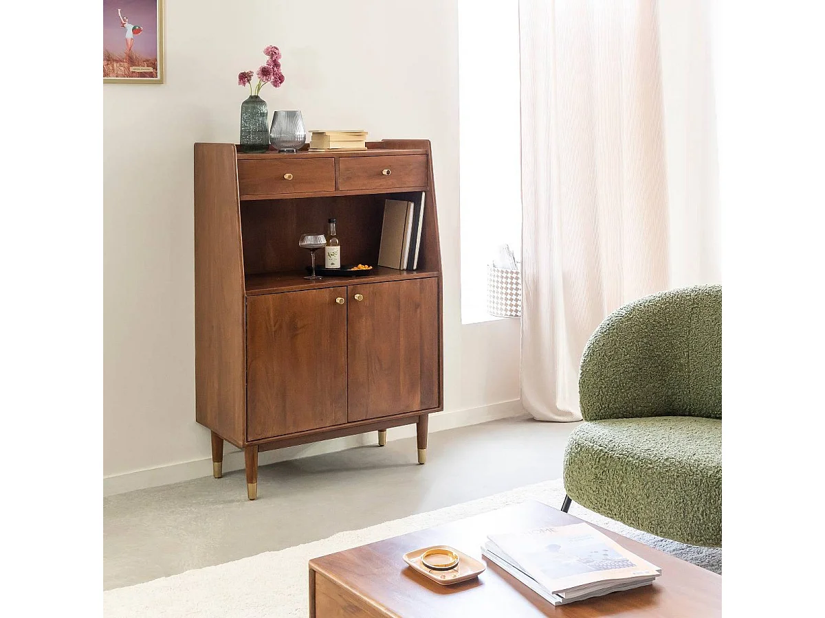 Buffet haut en bois d'acacia Emiel