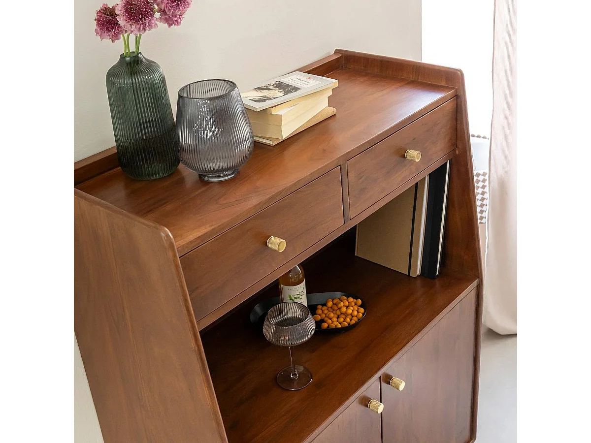 Buffet haut en bois d'acacia Emiel