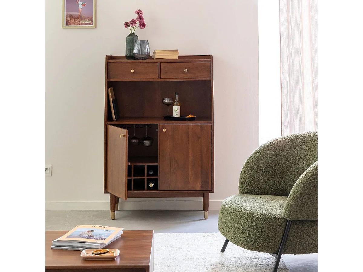 Buffet haut en bois d'acacia Emiel