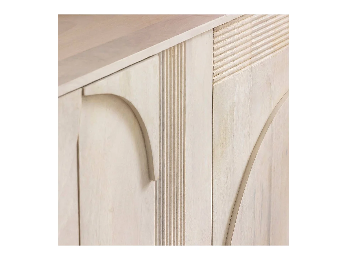 Buffet en bois de manguier blanchi Miliam