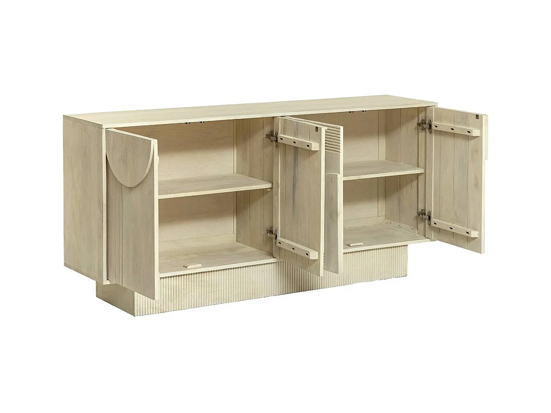 Buffet en bois de manguier blanchi Miliam