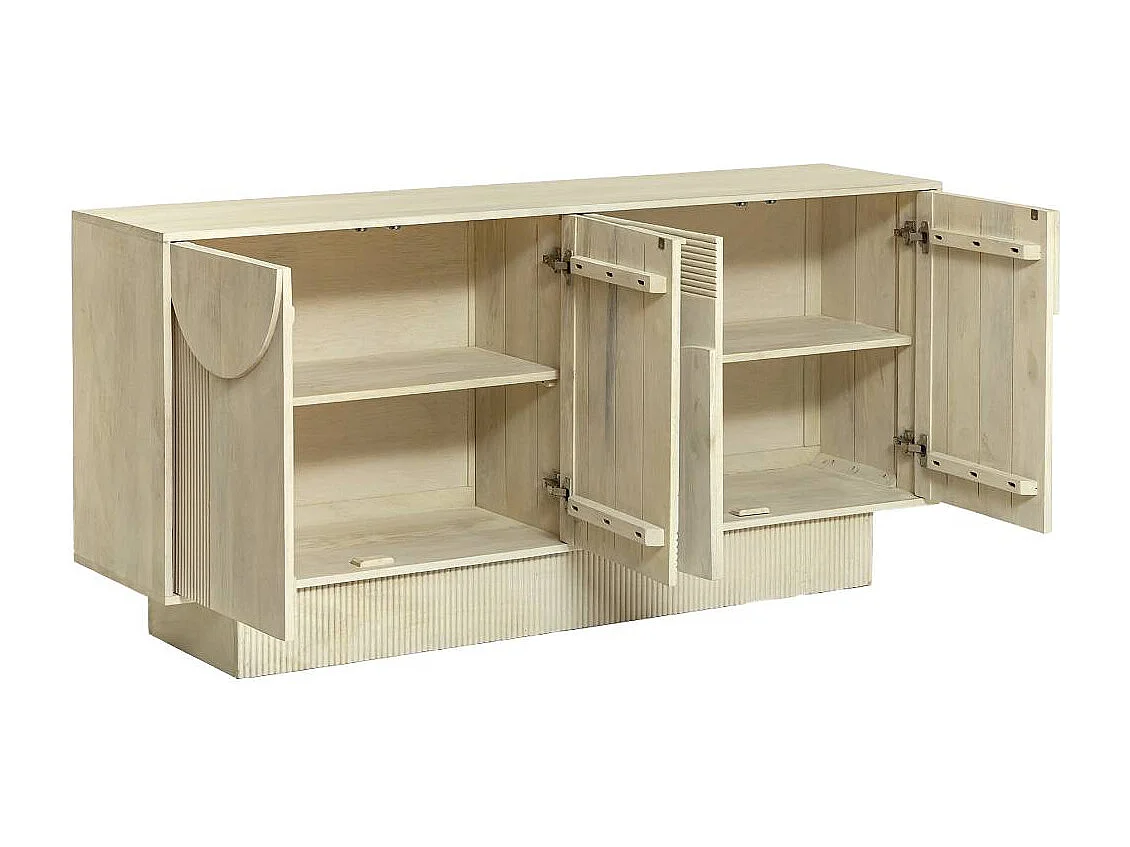 Buffet en bois de manguier blanchi Miliam