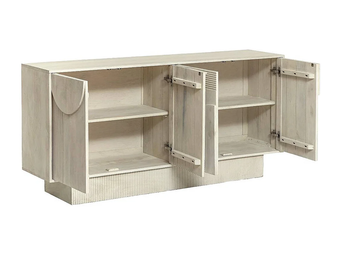 Buffet en bois de manguier blanchi Miliam