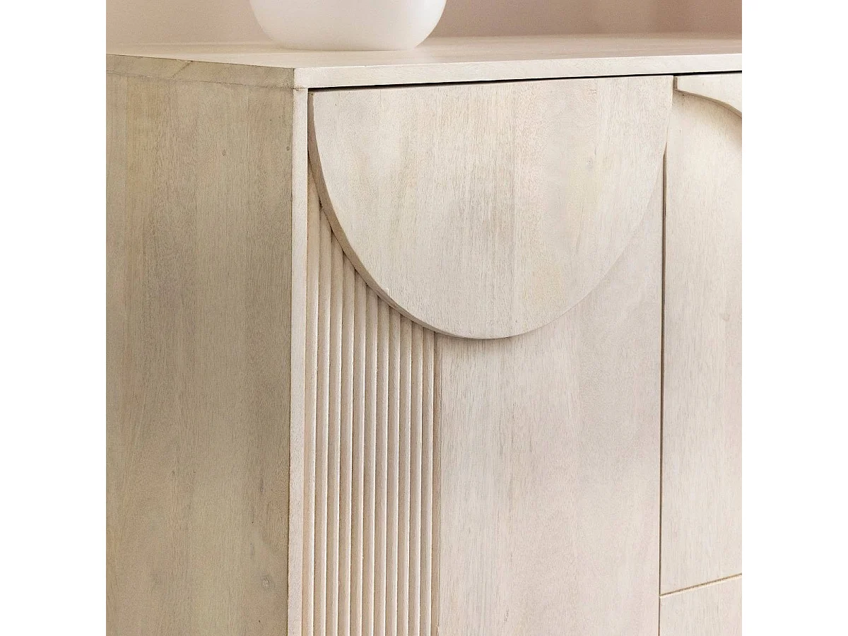 Buffet en bois de manguier blanchi Miliam
