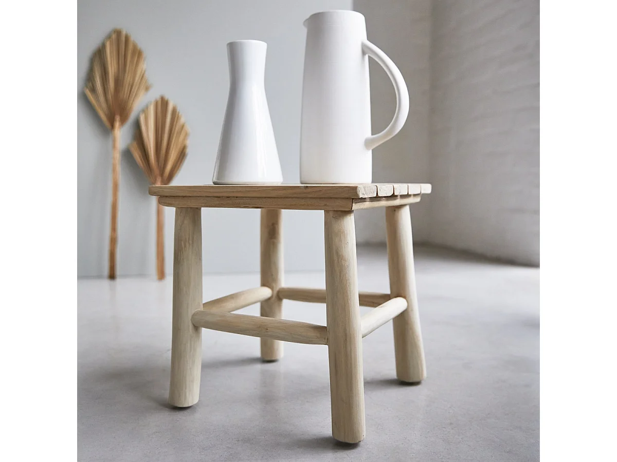 Kilim - Side table in solid teak