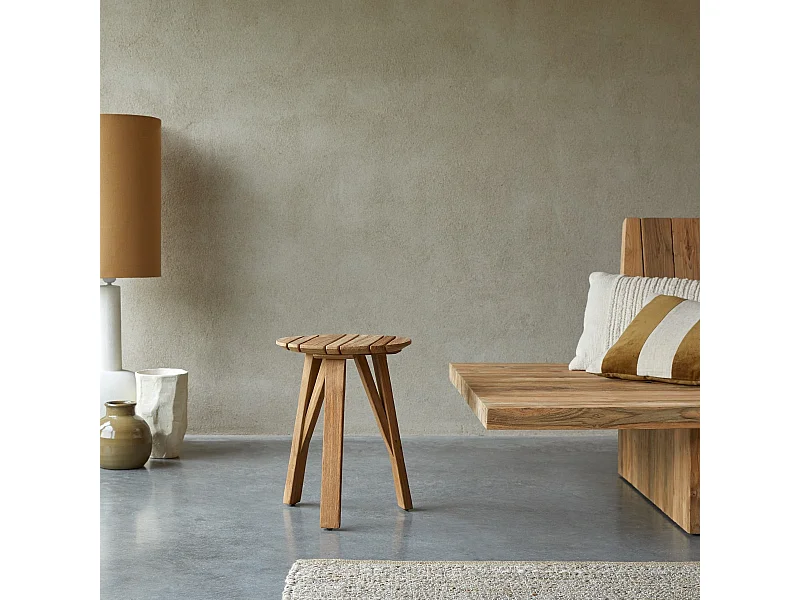 Bout de canapé en bois de teck recyclé Katrine