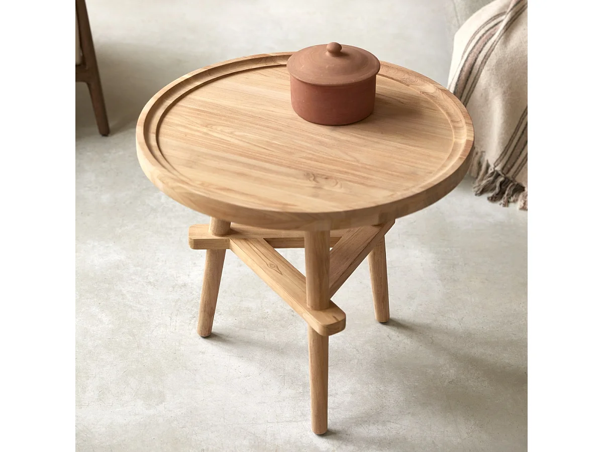 Paola - Solid teak side table