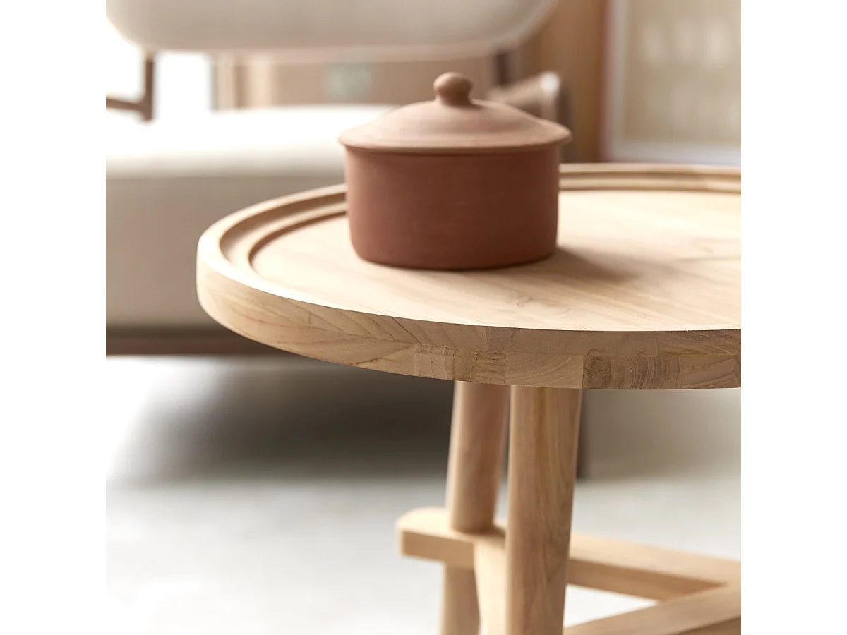 Paola - Solid teak side table