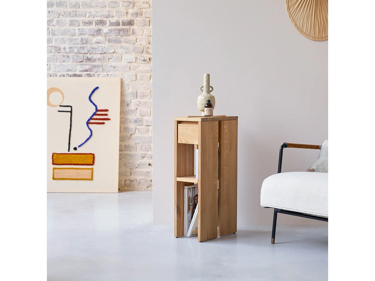 Bout de canapé en bois de chêne massif Eden