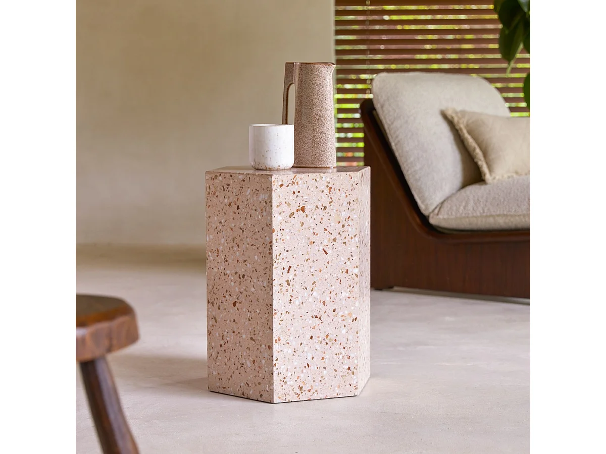 Tavolino in terrazzo premium rosa Zoé