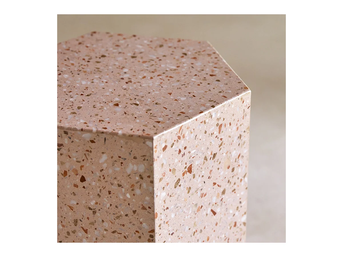 Tavolino in terrazzo premium rosa Zoé