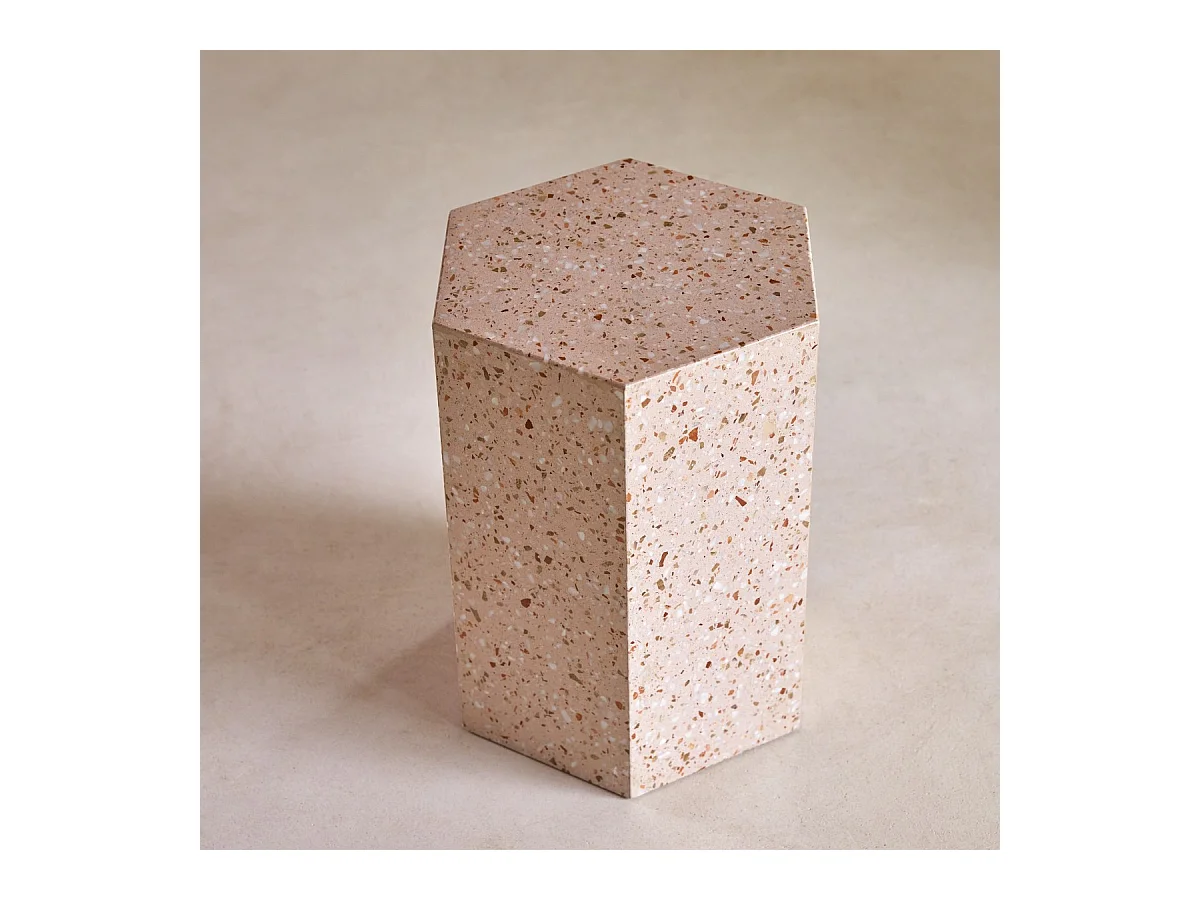 Tavolino in terrazzo premium rosa Zoé
