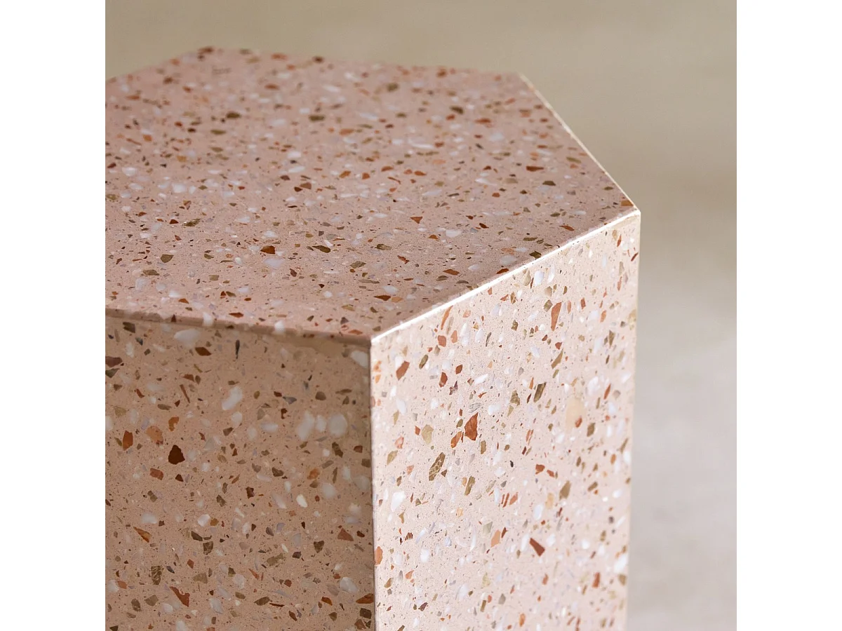 Sofaende aus Premium-Terrazzo Pink Zoé