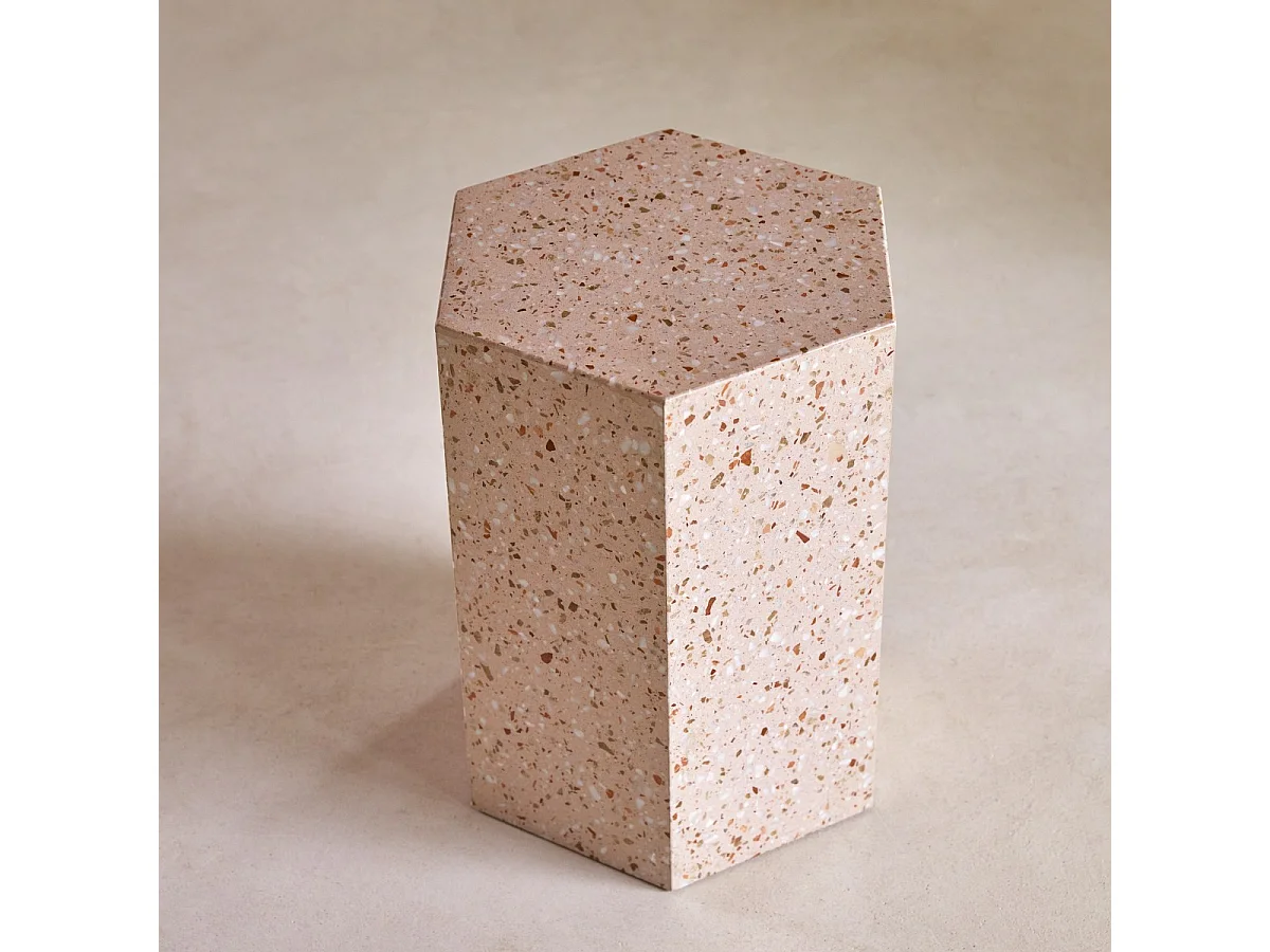 Sofaende aus Premium-Terrazzo Pink Zoé