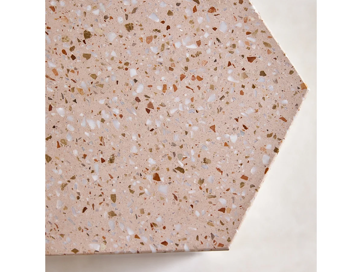 Sofaende aus Premium-Terrazzo Pink Zoé