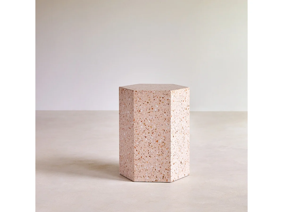 Sofaende aus Premium-Terrazzo Pink Zoé