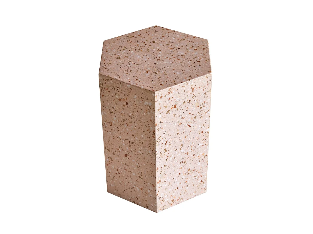 Sofaende aus Premium-Terrazzo Pink Zoé