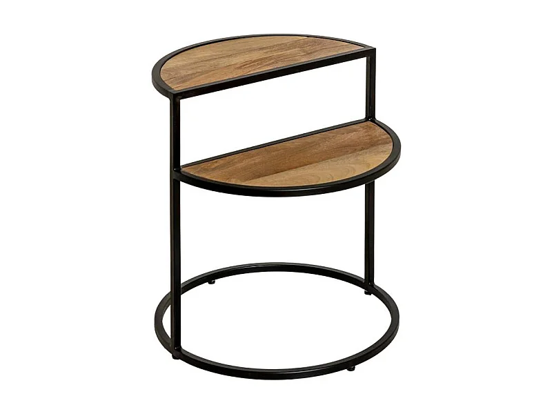 Bout de canapé en bois de manguier et métal Maelle