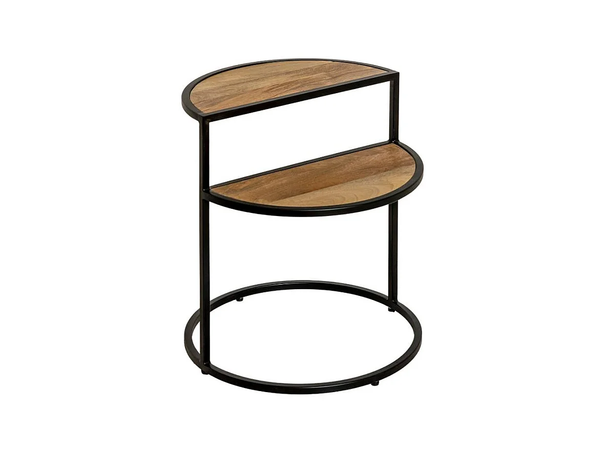 Bout de canapé en bois de manguier et métal Maelle