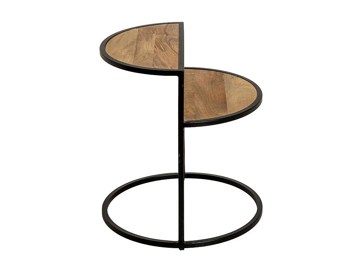 Bout de canapé en bois de manguier et métal Maelle