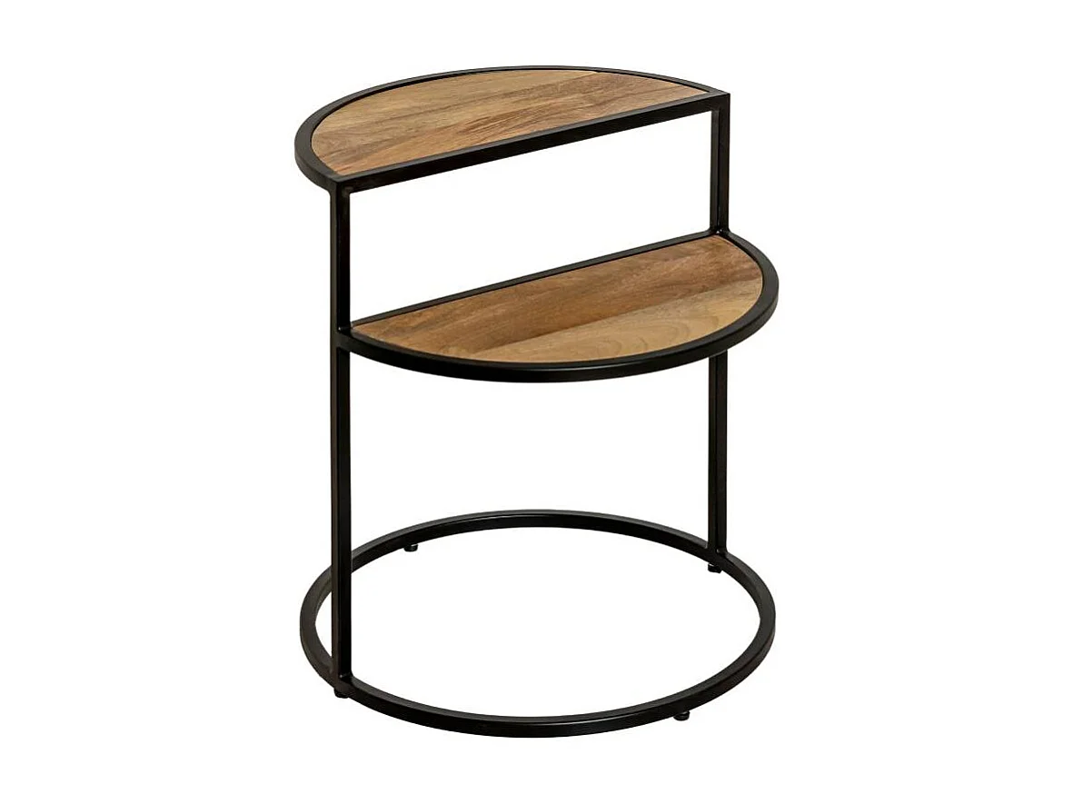 Bout de canapé en bois de manguier et métal Maelle