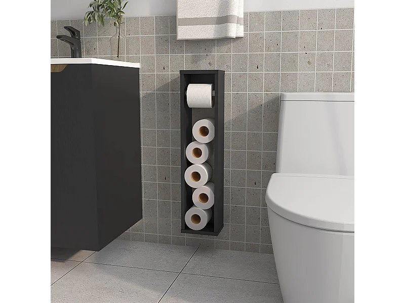 TUHOME Porta Papel Higiénico Supai en Melamina, Negro