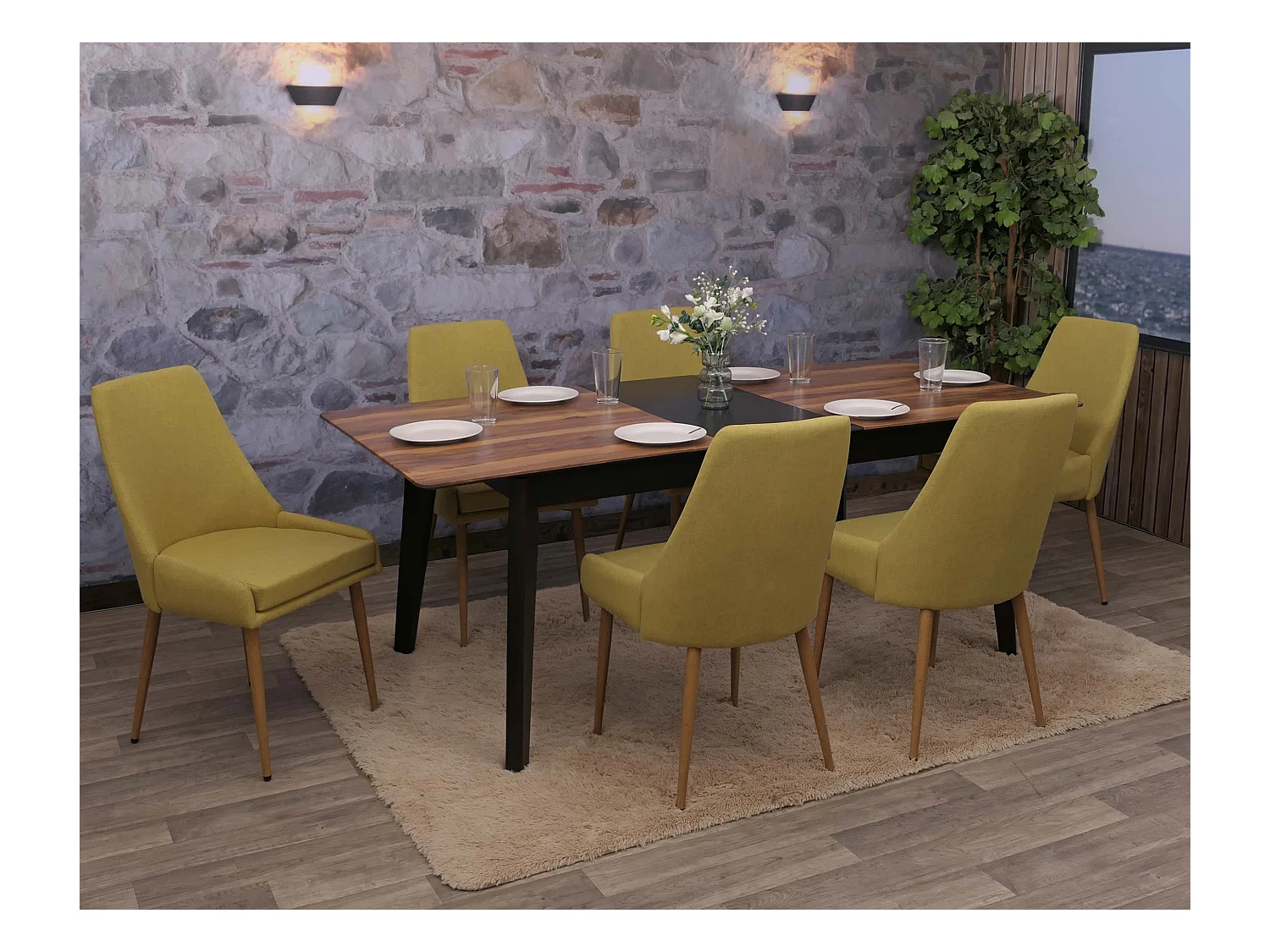 Chaise de salle à manger MCW-O27 (lot de 6),  vert