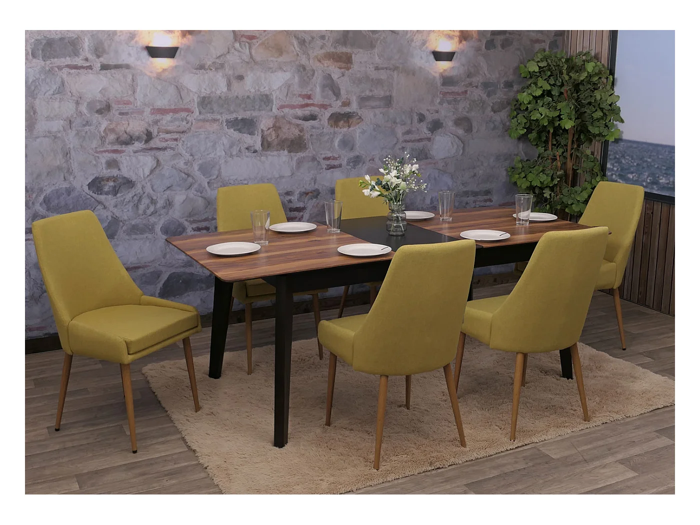 Chaise de salle à manger MCW-O27 (lot de 6),  vert