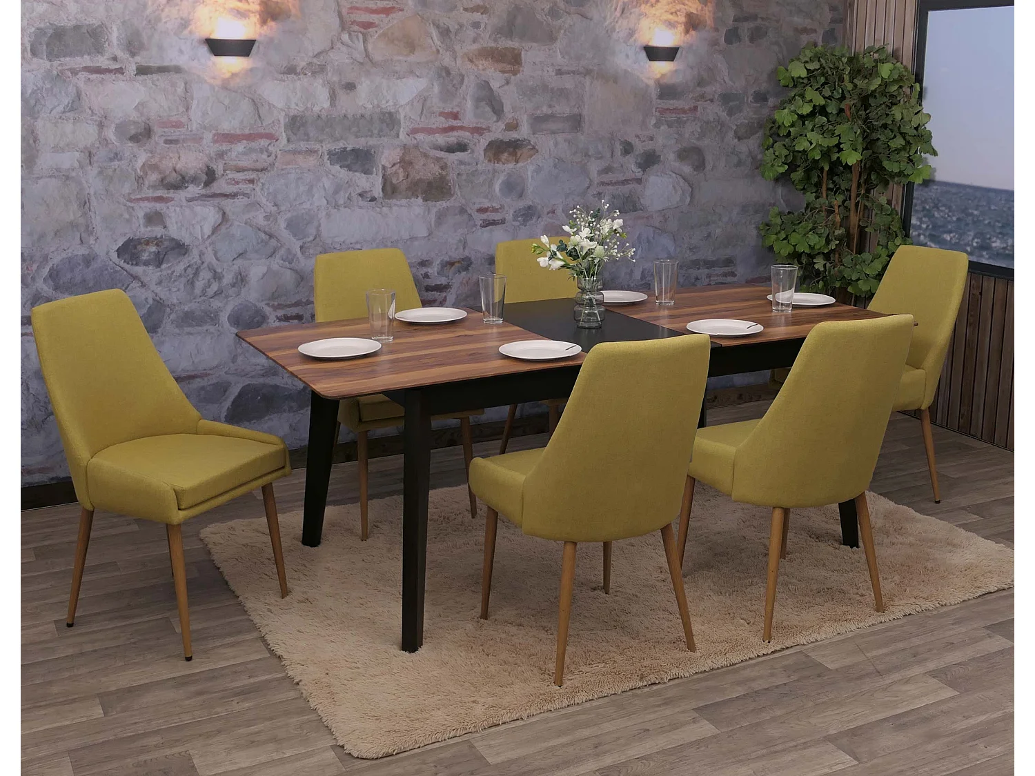 Esszimmerstuhl MCW-O27 (6er-Set), Grün