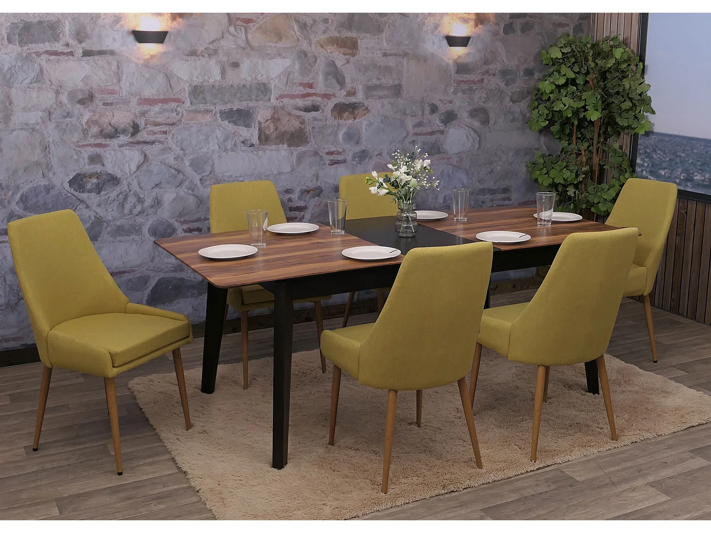 Esszimmerstuhl MCW-O27 (6er-Set), Grün